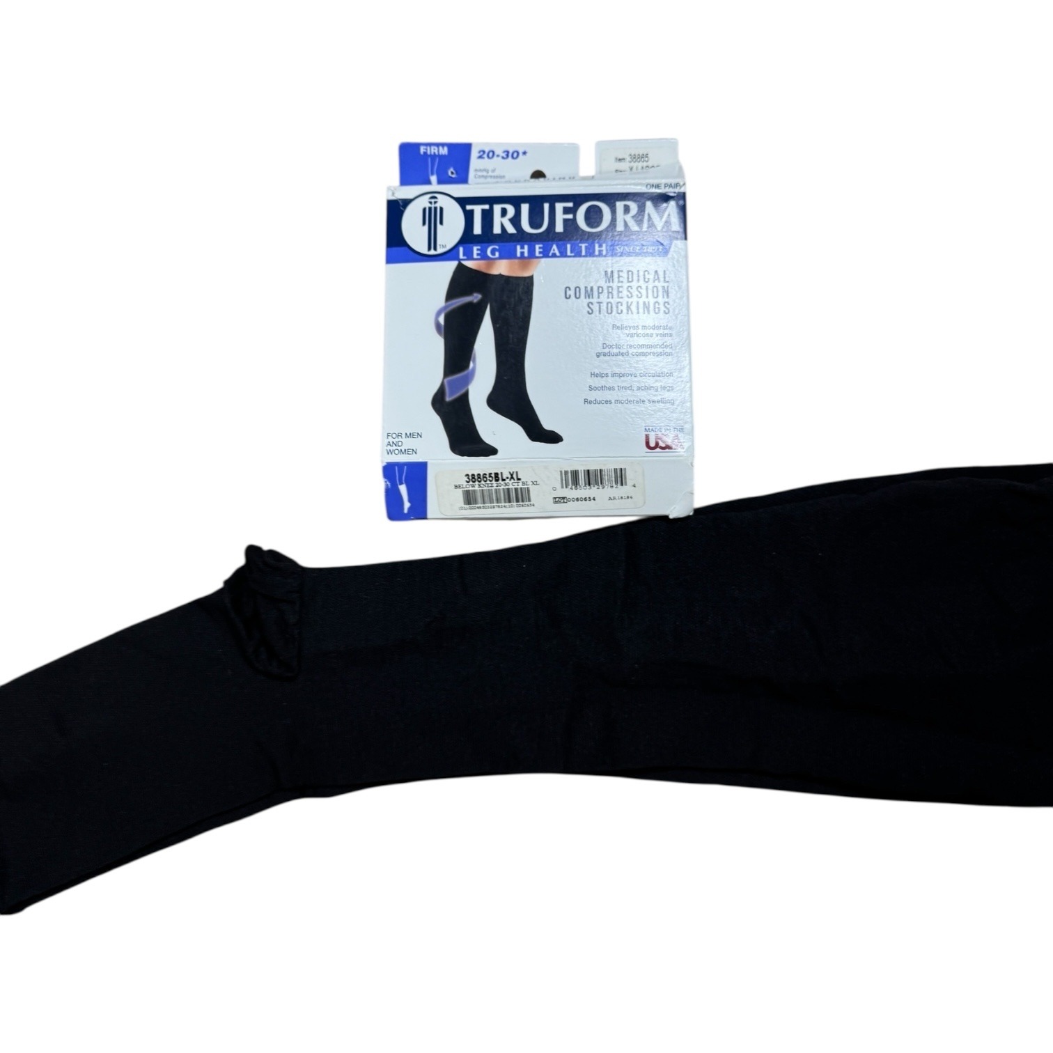 Truform 2030 Mmhg Medical Compression Stockings Below Knee Black Xl